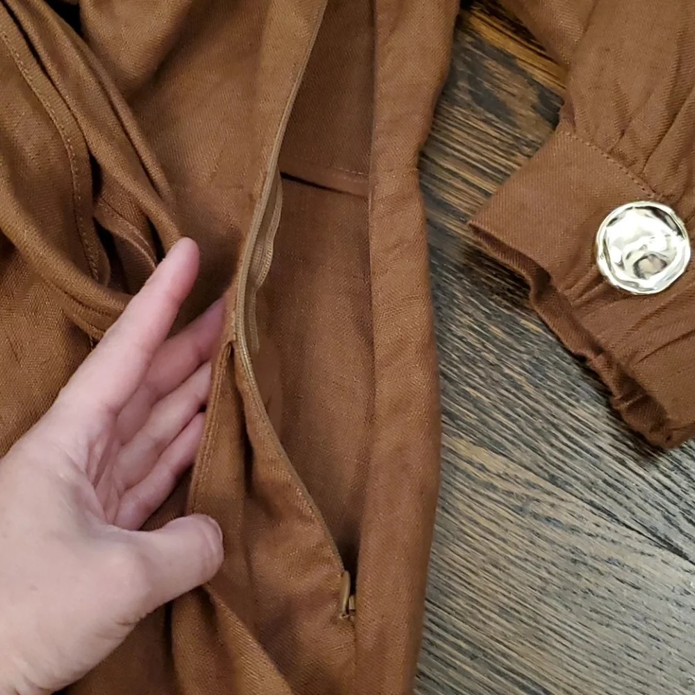 Nicholas Asilah Tie-Front Midi Linen Dress sz 4 NWT - Picture 10 of 14